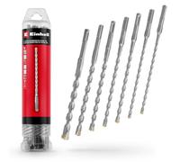 Juego de 7 brocas Einhell SDS Plus, 210 mm, acero 40Cr, placa de metal duro de cuatro files, broca central para trabajos de renovación o fijación de hormigón