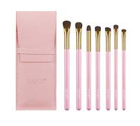 Juego de 7 brochas pequeñas portátiles para maquillaje de caballo, mango de madera, cepillo de pelo de jabalí (rosa, talla única)