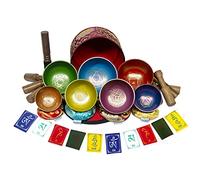 Juego de 7 cuencos tibetanos para curación de chakras, para meditación, cuencos cantantes del Himalaya, 11