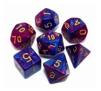 Juego de 7 dados DND azules y morados de CREEBUY, dados poli dricos para RPg, Dungeon and Dragons, MTg, D&D, D20, D12, D10, D8, D6, D4