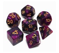 Juego de 7 dados DND de CREEBUY, dados poli dricos negros y morados para RPg, para mazmorras y dragones, MTg, D&D, D20, D12, D10, D8, D6, D4