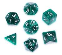 Juego de 7 Dados DND para Dungeon and Dragons - Dados Poliédricos de Nebulosa Morada para Juegos de Rol y Mesa D&D D20 D12 D10 D8 D6 D4 (Verde Oscuro)