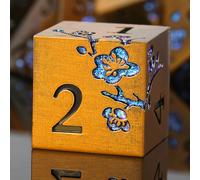 Juego de 7 dados metálicos de flores y dragones metálicos con hermosa caja de regalo para juego de mesa DND Dungeons and Dragon (latón antiguo con flores azules)