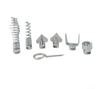Juego de 7 dispositivos de dragado de tuberías, piezas de máquina de taladro de resorte de 16 mm con conector de junta adaptadora, accesorios de limpieza de drenaje de acero al manganeso para