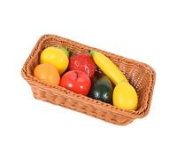 Juego de 7 esparcidores de frutas de plástico, desarrollo del ritmo, incluye cesta de transporte para promover el juego cooperativo y el aprendizaje, juguete musical Orff