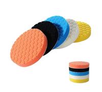 Juego de 7 esponjas microfibra for lavado, encerado y pulido coches. Almohadillas aplicadoras celulosa alta densidad con diseño redondo(C)