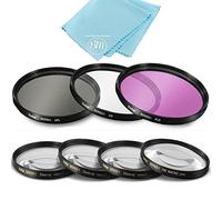 Juego de 7 filtros de 77 mm para cámara digital Nikon COOLPIX P1000, P1100, incluye 3 filtros (UV-CPL-FLD) y 4 filtros de primer plano (+1+2+4+10)