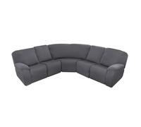 Juego de 7 fundas para sofá reclinable en forma de L, fundas de sofá seccional para protección de muebles, se adapta a sofás seccionales en forma de L (color: E)