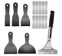 Juego de 7 herramientas de pared, 5 raspadores de masilla de plástico y 2 herramientas de pared con 20 accesorios de repuesto, herramientas de pintura para parches, calcomanías, papel pintado