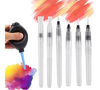 Juego de 7 herramientas mezcla de tinta con alcohol, incluye 6 bolígrafos pincel agua, 1 soplador aire tinta para herramientas pintura bricolaje tarjeta, grabación en relieve, reproducción pintura