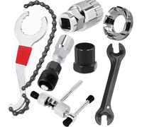 Juego de 7 Herramientas para Cadena de Bicicleta, Kit de Reparación de Bicicletas, Extractor de Soportes, Extractor de Volante, Extractor de Bielas, Llave Inglesa, Herramientas de Mantenimiento