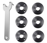 Juego de 7 llaves de tuerca hexagonal con cubierta de placa de presión para amoladora angular de 100 mm, rosca de 13 mm, tamaño de llave de 140 mm, kit de herramientas plateado con varilla de