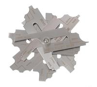 Juego de 7 medidores de inspección de soldadura de filete de acero inoxidable para pruebas de costura métricas de 3,2 a 25,4 mm