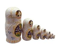 Juego de 7 muñecas rusas de madera pintadas a mano para amantes del arte, figuras decorativas rusas para anidar