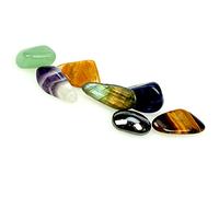 Juego de 7 piedras curativas de chakra de cristal, piedras preciosas naturales Reiki