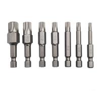 Juego de 7 piezas de 50 mm, 12 puntos para destornillador Torx de 6,35 mm, vástago hexagonal magnético-M-12