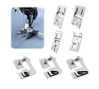 Juego de 7 piezas de accesorios para máquinas de coser, pie de costura de 3/4/6 mm + 4/8/6/8/8 pulgadas + pie universal 7301, pies prensatelas de acero inoxidable compatibles con Brother Singer Janome