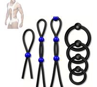 Juego de 7 piezas de cuerda de silicona negra, se puede retrasar