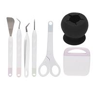 Juego de 7 piezas de herramientas de deshojado de vinilo, herramientas artesanales de deshojado para corte de papel y scrapbooking, kit de grabado de precisión DIY con caja de (Negra)