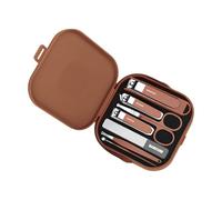 Juego de 7 piezas de manicura, cortaúñas de acero inoxidable, kits de aseo portátil para tratamientos faciales, cutículas y uñas, kit de cortaúñas para mujeres y hombres