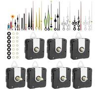 Juego de 7 piezas de mecanismo de cuarzo, silencioso, repuesto de 13 mm, 15 mm, 22 mm, eje largo y corto, funciona con pilas, mecanismo de reloj de pared, piezas de reparación de relojes, piezas de