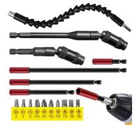 Juego de 7 Piezas de Porta Puntas Atornillador Barras de Extensión Portapuntas Magnético 1/4inch Puntas Atornillador de Extensión Magnéticas de 50/90/100/150/300 Compatible con Taladros Eléctricos