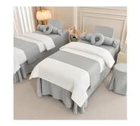 Juego De 7 Piezas De Ropa De Cama para Spa Incluye Sábana, Funda Nórdica, Núcleo De Edredón, Funda De Almohada, Reposapiés, Reposacabezas Y Funda De Taburete(Multi-colored/E,190x70x55 cm)