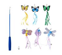 Juego de 7 piezas para varita de juguete para mariposa, libélulas para recargas de teaser, juguete divertido para jugar ejercicio
