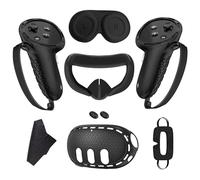 Juego de 7 piezas protectoras para accesorios Quest 3 VR, kit de cubierta de silicona de cobertura completa que incluye agarres de controlador, fundas para lentes y auriculares, antideslizante, a