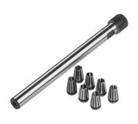 Juego de 7 pinzas de resorte para máquinas CNC, ER8 con portabrocas de vástago recto C10 ER8A 100L de 2 a 5 mm, rango de sujeción para fresado, perforación, molienda de uso industrial