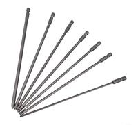 Juego de 7 puntas de destornillador largas con punta magnética para taladro eléctrico y controlador de aire, cabeza cruzada Ph1 Ph2, 200 mm de longitud, vástago hexagonal de 6,35 mm, material de acero
