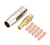 Juego de 7 puntas de soldadura MB15 15AK MIG que incluye soporte protector de punta de boquilla y cinco diámetros de punta conductora compatibles con Riland Jasic (1.0 mm)