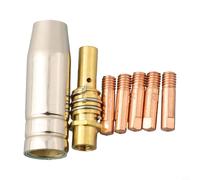 Juego de 7 puntas de soldadura MB15 15AK MIG que incluye soporte protector de punta de boquilla y cinco diámetros de punta conductora compatibles con Riland Jasic (1,2 mm)