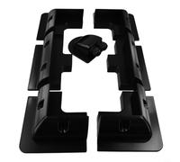 Juego de 7 soportes de montaje de panel solar negro con prensaestopas de entrada de cable para caravana, barco, caravana, soportes de esquina ABS para paneles de 20 W-200 W, no requiere taladrar,