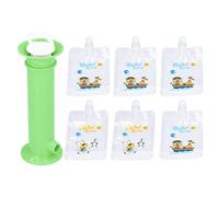 Juego De 7 Uds De Bolsas De Comida Para Bebés, Relleno De Puré De Frutas, Relleno De Puré Exprimidor De Frutas Para Niños Pequeños, Bolsas Reutilizables De Color Puro(Verde)