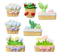 Juego de 7 unidades de resina para salpicadero de coche | Estas coloridas flores aportan alegría y un toque personal al interior de tu vehículo.