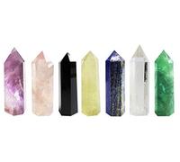 Juego de 7 varitas de cristal curativas de chakra, barras de prisma facetadas para terapia de meditación de reiki, chakra, decoración