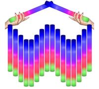 Juego de 70 Varillas Luminosas LED, Palos de Espuma Multicolor,3 Modos de palos luminosos para Bodas y Eventos，Decoracion Fiesta Neon San Fermín palos LED Fiestas Nochevieja Varitas de Espuma