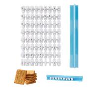 Juego de 72 sellos alfanuméricos de silicona para galletas y dulces