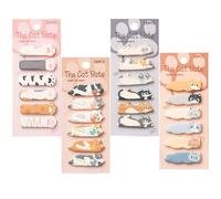 Juego de 720 notas adhesivas con temática de gato, 4 notas adhesivas de diseño con bonitos diseños de gatos, pestañas de índice y marcadores laterales para libros, notas autoadhesivas para oficina