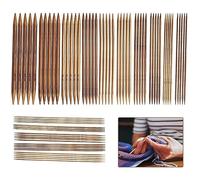 Juego de 75 agujas de tejer de bambú, juego de agujas de doble punta, hechas a mano, agujas de tejer para principiantes y profesionales, juego de agujas de tejer de 2 a 10 mm para calcetines, guantes