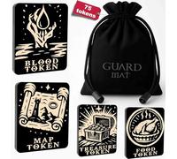 Juego de 75 Tokens para Magic The Gathering - Set de Contadores de Habilidades de Madera para MTG - Accesorios para Juegos de Cartas (B)