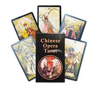 Juego de 78 cartas de tarot de adivinación, cartas de ilustración china con guía fácil, cartulina de alta calidad con obras de arte vívidas, kit de adivinación, accesorio de fiesta de reunión en casa