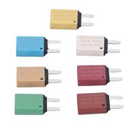 Juego De 7PCS Auto Reset Circuit Breaker, 5A 7.5A 10A 15A 20A 25A 30A Mini Blade Style Automatic Circuit Breaker Fuse 14V DC Fusible De Interruptor Disyuntores De Fusibles De Reinicio Automático