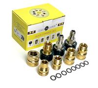 Juego de 8 Adaptadores de Lavadora a Presión, Kit de Accesorios de Manguera de Desconexión Rápida, Rosca Métrica M22-14 mm Hembra a Macho, Acoplador Rápido de Latón