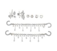 Juego de 8 adornos para zapatos con hebilla de mariposa y corazón