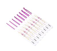 Juego de 8 agujas de crochet de aluminio ergon micas con estampado floral suave para artritis y principiantes (grandes)