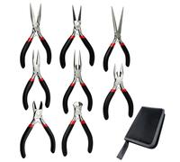 Juego de 8 Alicates Joyería, Mini Alicates de Precisión con Bolsa de Almacenamiento para Fabricación de Joyas, Reparaciones Electrónicas, Manualidades y Acabado de Piezas de Impresión 3D