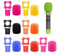 Juego de 8 anillos de silicona para micrófono de mano inalámbrico antibalanceo, coloridas fundas de espuma de micrófono para KTV, entrevista, estudio de grabación, rendimiento, discurso
