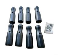 Juego de 8 asas de madera para mesa de futbolín con instalación de tornillo y diseño de ranura antideslizante compatibles con extremos de barra de mesa de 16 mm de diámetro (negro)